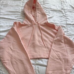 ALO Yoga Cropped Hoodie in Light Peach